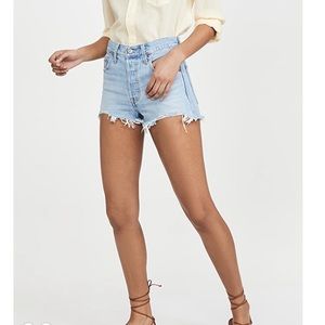 Levi’s 501 vintage style light wash cutoff shorts